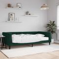 vidaXL Denná posteľ s matracom tmavozelená 100x200 cm zamat