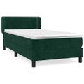 vidaXL Posteľný rám boxsping s matracom tmavozelený 90x200 cm zamat