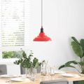 VidaXL Závesná lampa výškovo nastaviteľná E27 lesk červená Ø 31 cm kov