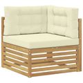 vidaXL Záhradná súprava gaučov 5 ks Biela a krémová Polyester