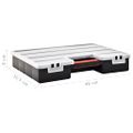 VidaXL Sortiment boxy 2 ks s nastaviteľnými prepážkami 460x325x80 mm
