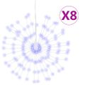 vidaXL Vianočná svietiaca hviezda 140 LED 8 ks modré 17 cm