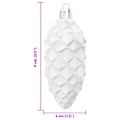 vidaXL Vianočná guľa z ihličia 40 ks Biela 4 x 9 cm Plast