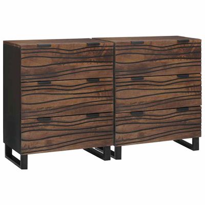 vidaXL Komoda set 2 pcs Orech 120 x 33,5 x 75 cm Masívne mango drevo