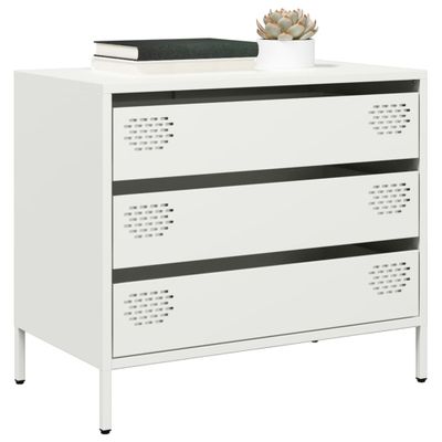vidaXL Komoda biela 68x39x58,5 cm oceľ valcovaná za studena