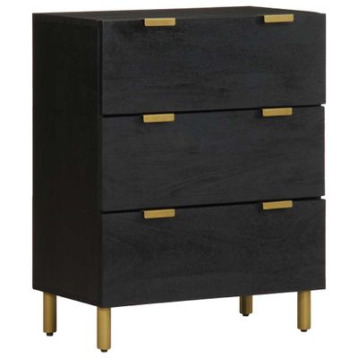 vidaXL Komoda čierna 60x33x75 cm kompozitné drevo