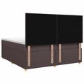 vidaXL Posteľ boxspring s matracom Tmavohnedá 140 x 200 cm Látka