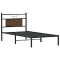 vidaXL Posteľný rám bez matraca hnedý dub 80x200 cm kompozitné drevo