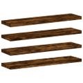 vidaXL Nástenné police 4 ks dymový dub 40x10x1,5 cm kompozitné drevo