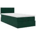 vidaXL Osmanský rám postele s matracom tmavozelená 90x200 cm zamat