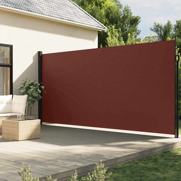 vidaXL Zaťahovacia bočná markíza hnedá 200x600 cm