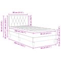 vidaXL Rám postele s matracom Tmavo šedá 80 x 200 cm Zamat