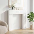 vidaXL Rám krbu Biela 102 x 18 x 100,5 cm Kompozitné drevo