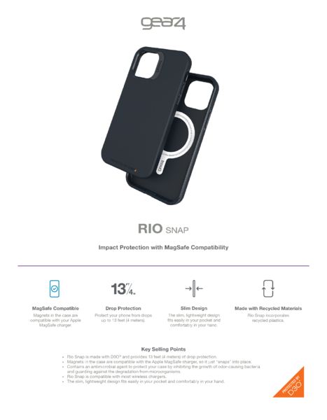 ZAGG GEAR4 D3O Rio Snap kryt iPhone 12 Pro Max čierny