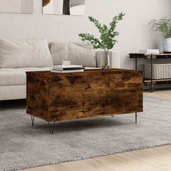 vidaXL Konferenčný stolík dymový dub 90x44,5x45 cm spracované drevo
