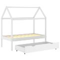 vidaXL Detský posteľný rám so zásuvkou biely 70x140 cm borovica