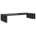vidaXL Sklenený TV stojan/stojan pod monitor, čierny, 70x30x13 cm