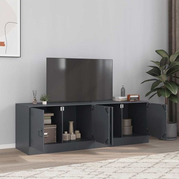 vidaXL TV skrinky 2 ks antracitové 67x39x44 cm oceľ