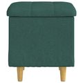 vidaXL Ottoman s Úložným Priestorom Tmavozelená 40 x 40 x 45 cm látka