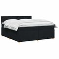 vidaXL Posteľ boxspring s matracom Čierna 200 x 200 cm Látka