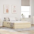 vidaXL Postel s úložným prostorem a matrací Krémová 140 x 200 cm