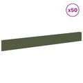 vidaXL Obrubník trávnika 50 ks 100 x 12 cm Oceľ Olivovo zelená