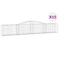 vidaXL Oblúkový gabionový kôš 15 ks 400x30x60/80 cm pozinkované železo