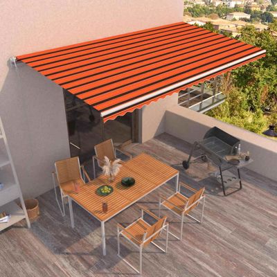 vidaXL Automaticky zaťahovacia markíza 600x350 cm oranžová a hnedá