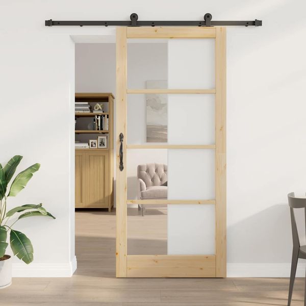 vidaXL Posuvné dvere ORKDAL Prírodná a čierna 93 x 211 cm