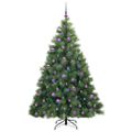 vidaXL Umelý vianočný stromček s 300 LED-i Zelená 180 cm PE a PVC