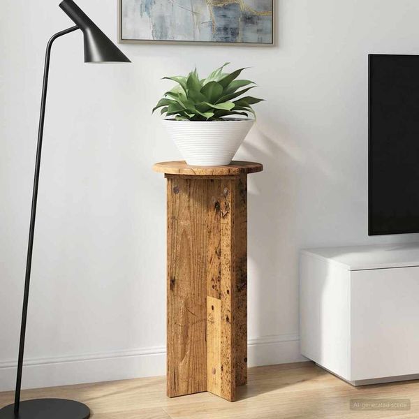 vidaXL Stojan na rastliny 2 pcs Staré drevo 29,5 x 29,5 x 60 cm
