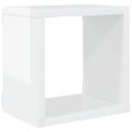 vidaXL Nástenné police 4 ks lesklé biele 22x15x22 cm