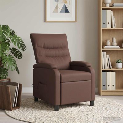 vidaXL Masážne relaxačné kreslo Hnedá Umelá koža