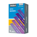 Latexová sada cvičebných pásov - Mini Band L, 2,3-18,2 kg, 5 pásov, fialová, REBEL ACTIVE