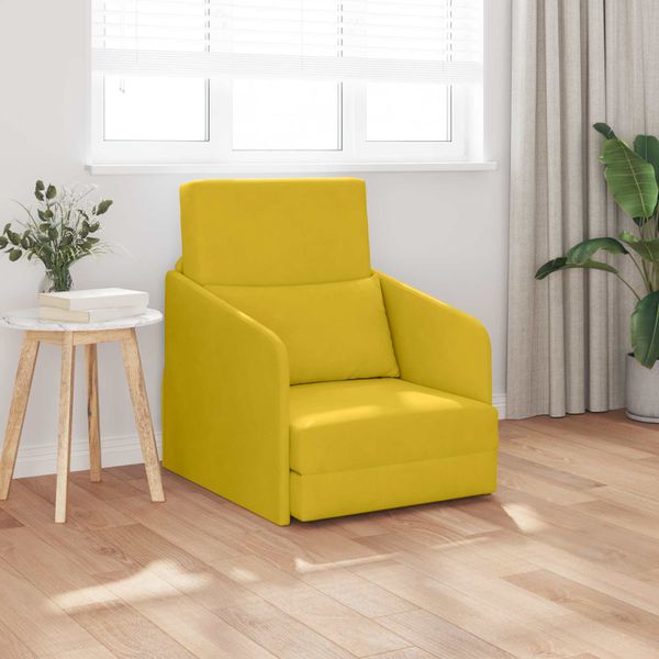 vidaXL Rozkladacia posteľ Žltá 65 x 80 x 83 cm Zamat