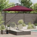 vidaXL Slnečník 294 x 294 x 248 cm Polyester a hliník Bordeaux červená
