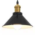 vidaXL Závesná lampa s nastaviteľnou výškou E27 lesklá čierna Ø 22 cm kovová