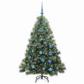 vidaXL Umelý vianočný stromček s 150 LED-i Zelená 150 cm PE a PVC