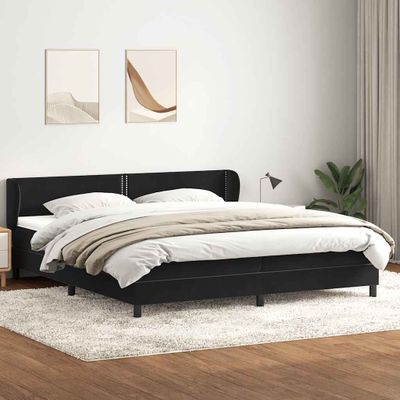 vidaXL Posteľný rám boxsping s matracmi čierna 200x220 cm zamat
