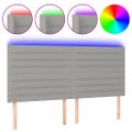 vidaXL Čelo postele s LED bledosivé 180x5x118/128 cm látka