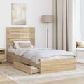 vidaXL Úložná posteľ Sonoma dub 70 x 190 cm Kompozitné drevo