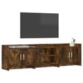 vidaXL TV skrinka 168 x 33 x 47 cm Dymový dub Kompozitné drevo