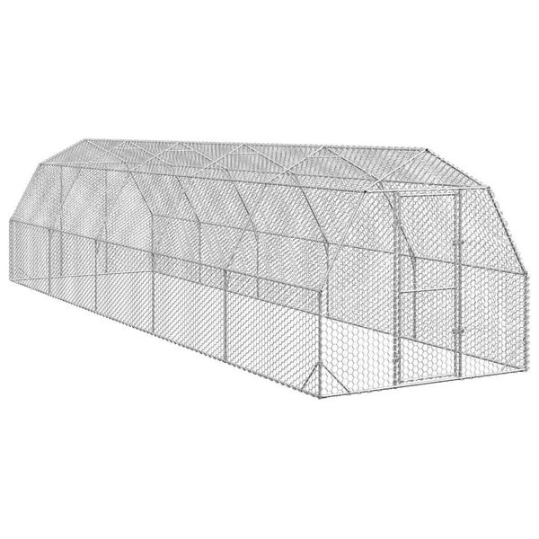 vidaXL Kurací výbeh 2,5x10x2,25 m Oceľ pozink
