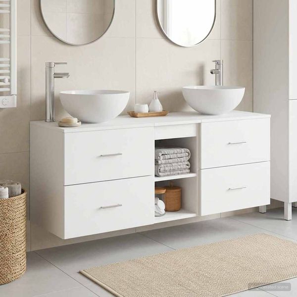 vidaXL Set kabinetov do kúpeľne 3 ks Biela 49,5 x 35 x 63 cm