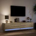 vidaXL TV nástenná skrinka s LED svetlami dub sonoma 180x31x38 cm