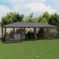 vidaXL Párty stan s 12 sieťkovanými bočnými stenami antracit 8x4m HDPE