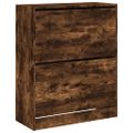 vidaXL Botník dymový dub 80x34x96,5 cm kompozitné drevo