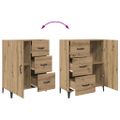 vidaXL Highboard Remeselný dub 69,5 x 34 x 180 cm Kompozitné drevo