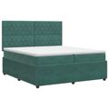 vidaXL Posteľ boxspring s matracom Tmavozelená 200 x 200 cm Zamat