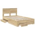 vidaXL Rám postele Dub sonoma 120 x 200 cm Kompozitné drevo